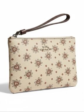 Coach Corner Zip Floral Paisley Wristlet
